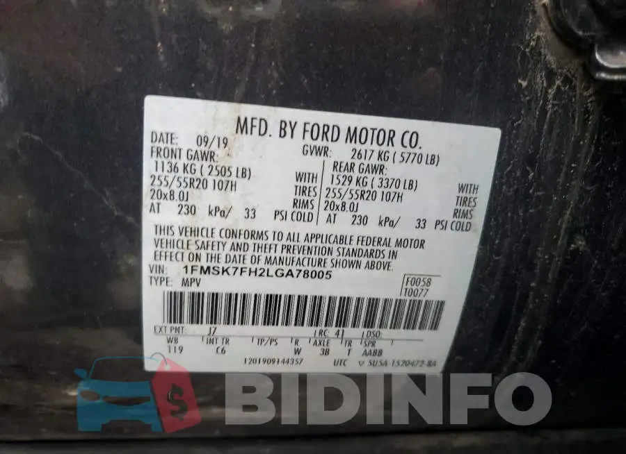 1FMSK7FH2LGA78005 Photo# 13