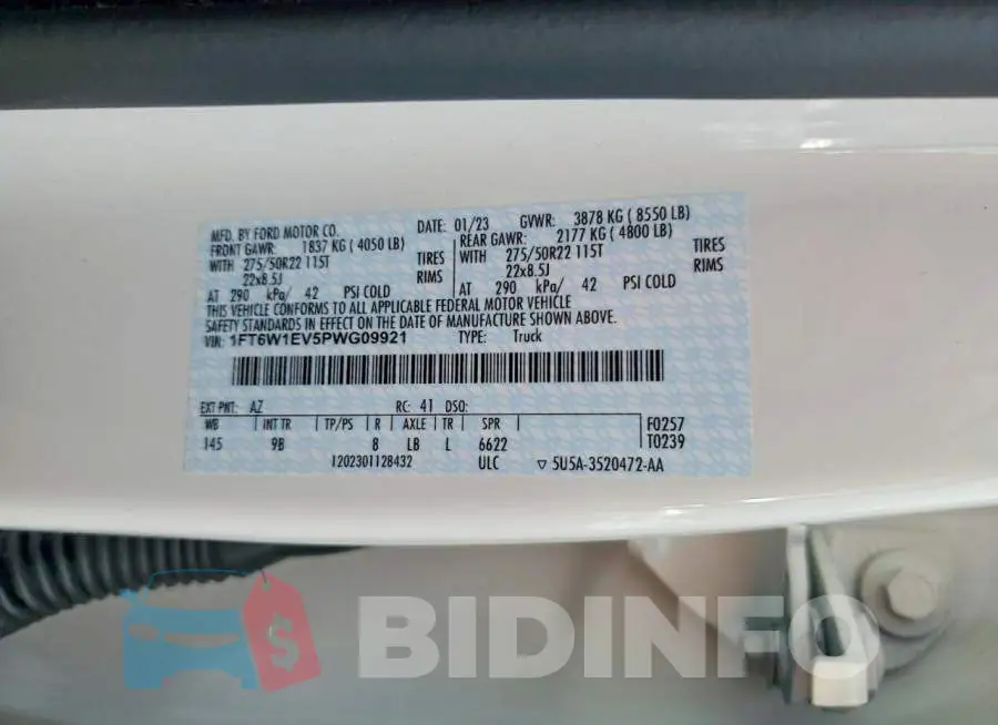 1FT6W1EV5PWG09921 Photo# 12