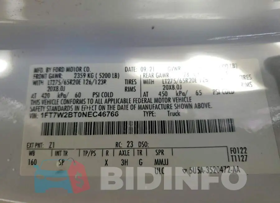 1FT7W2BT0NEC46766 Photo# 13