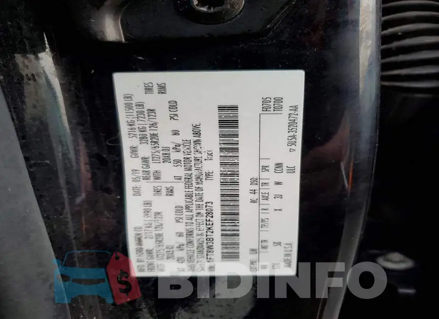 1FT8W3BT2KEF28073 Photo# 12