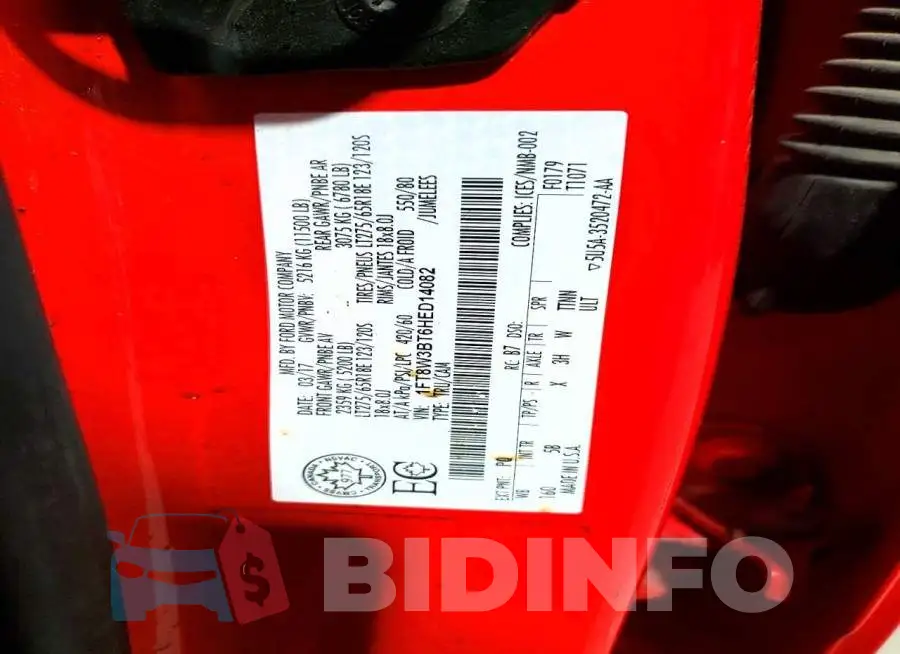 1FT8W3BT6HED14082 Photo# 12