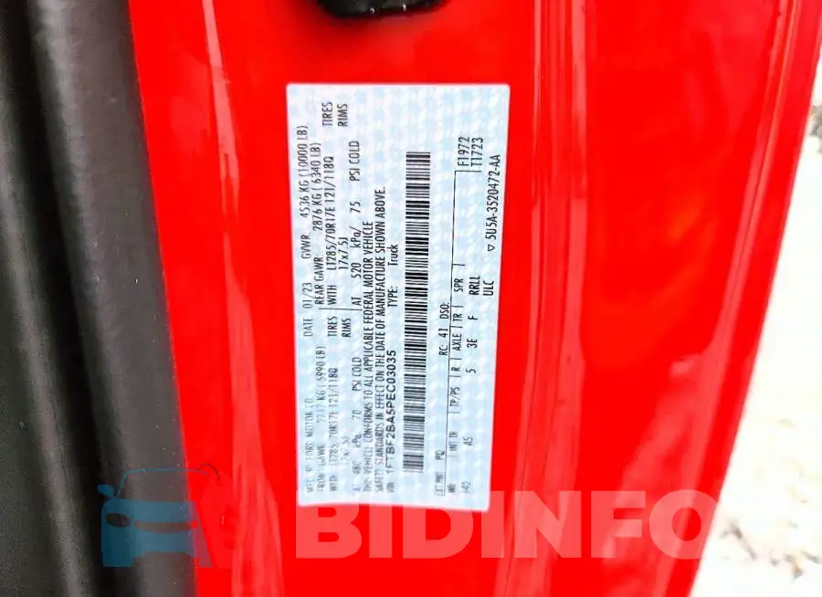 1FTBF2BA5PEC03035 Photo# 12
