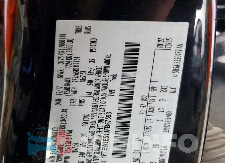 1FTEW1E51JFB67593 Photo# 13