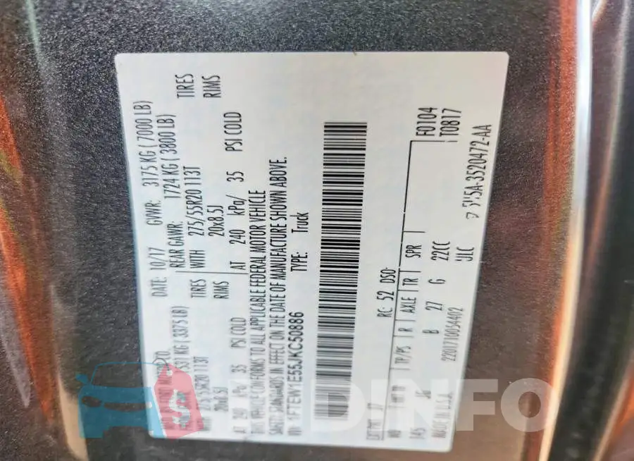 1FTEW1E55JKC50886 Photo# 12