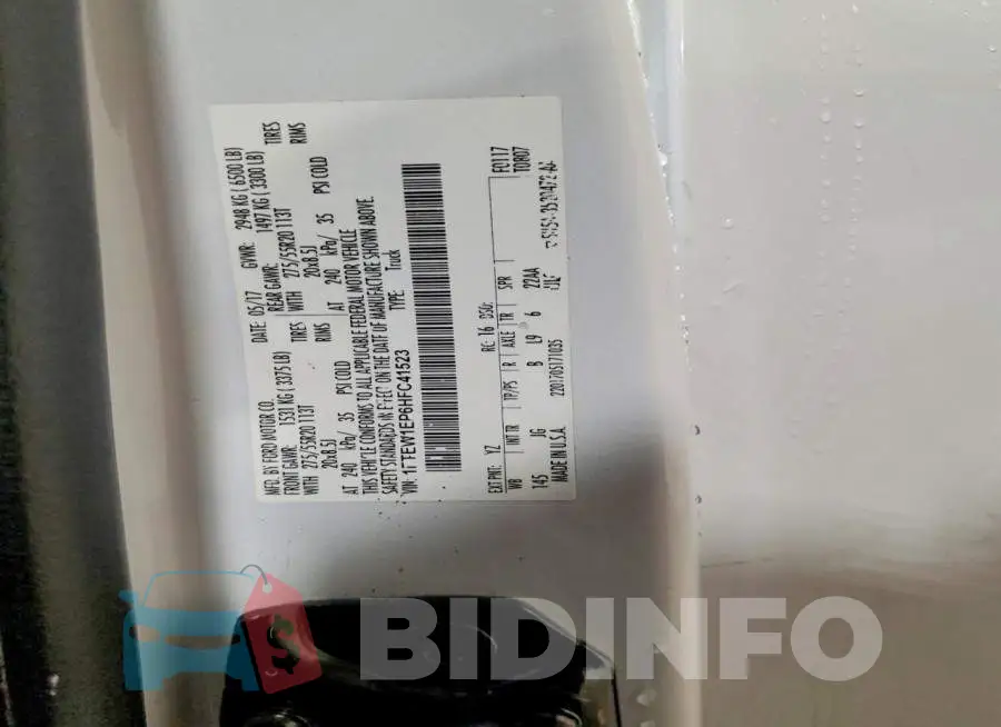 1FTEW1EP6HFC41523 Photo# 12