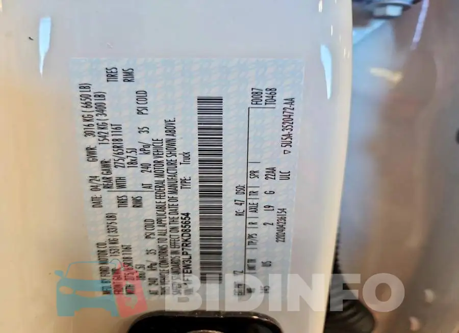 1FTEW3LP7RKD85654 Photo# 13
