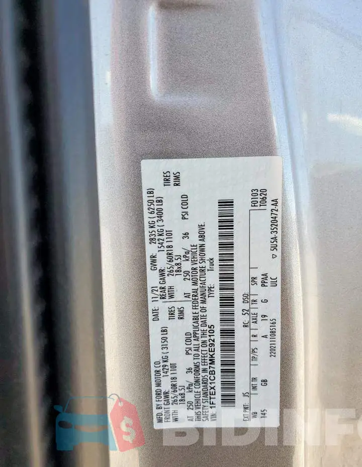 1FTEX1CB7MKE92105 Photo# 12