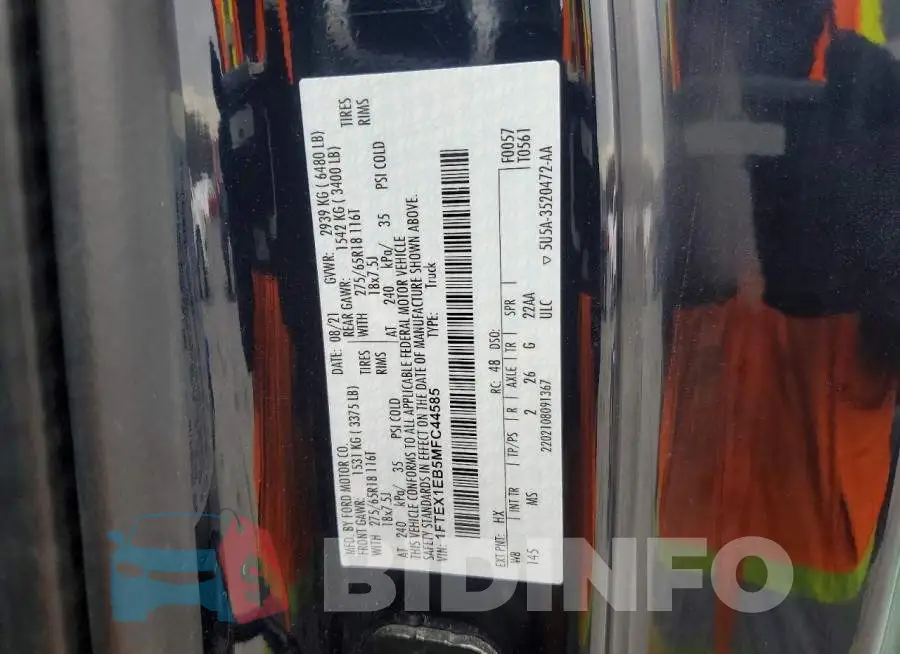 1FTEX1EB5MFC44585 Photo# 12