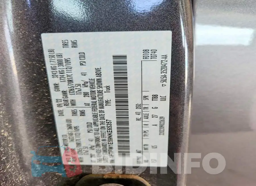 1FTFW1E59NKE65357 Photo# 12