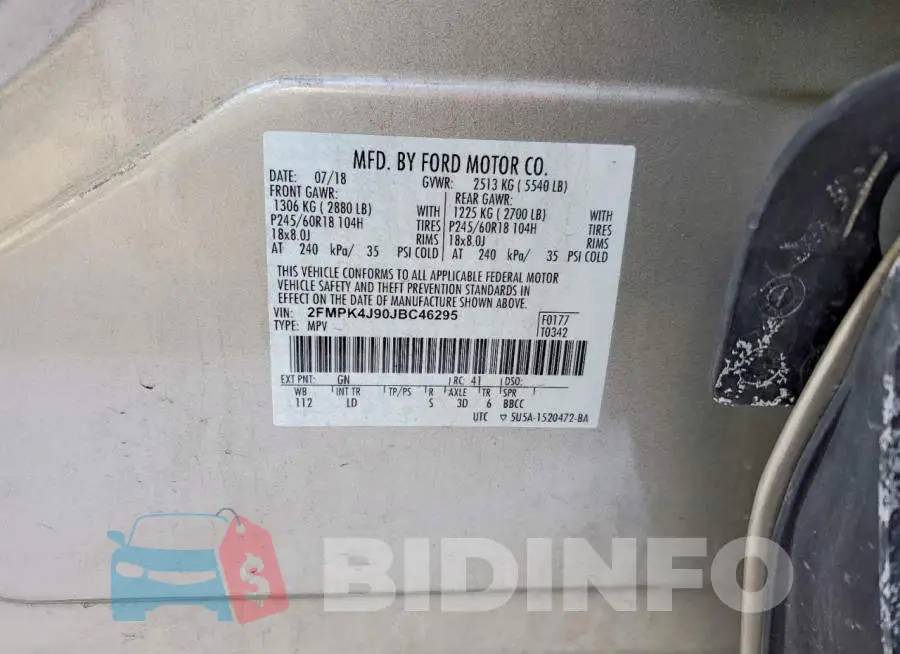 2FMPK4J90JBC46295 Photo# 12