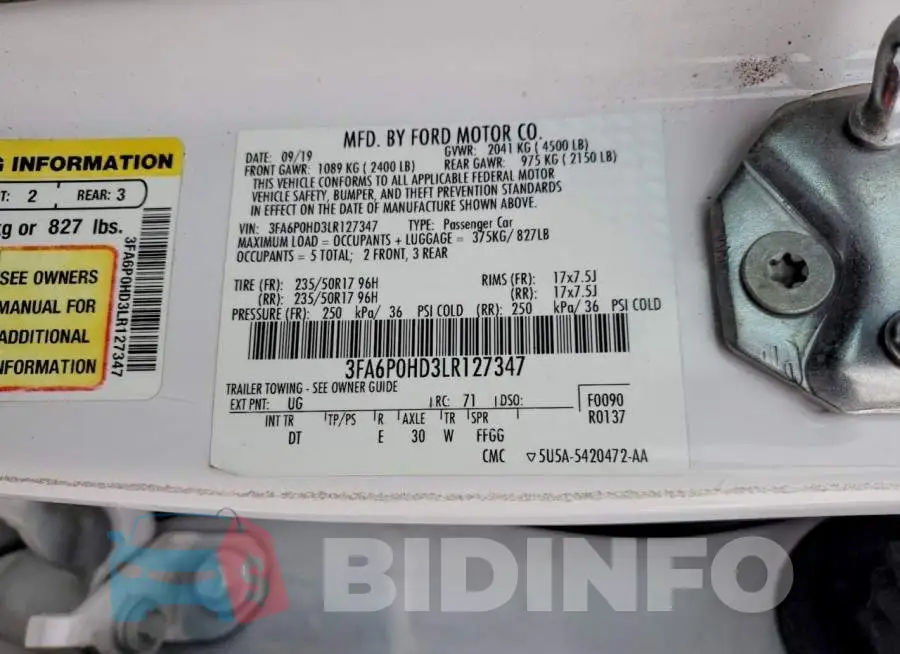 3FA6P0HD3LR127347 Photo# 12
