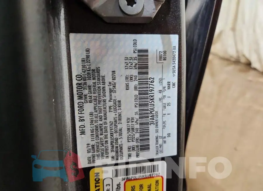 3FA6P0LU5KR197762 Photo# 13