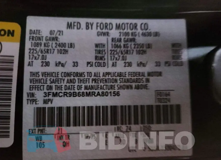 3FMCR9B68MRA80156 Photo# 13