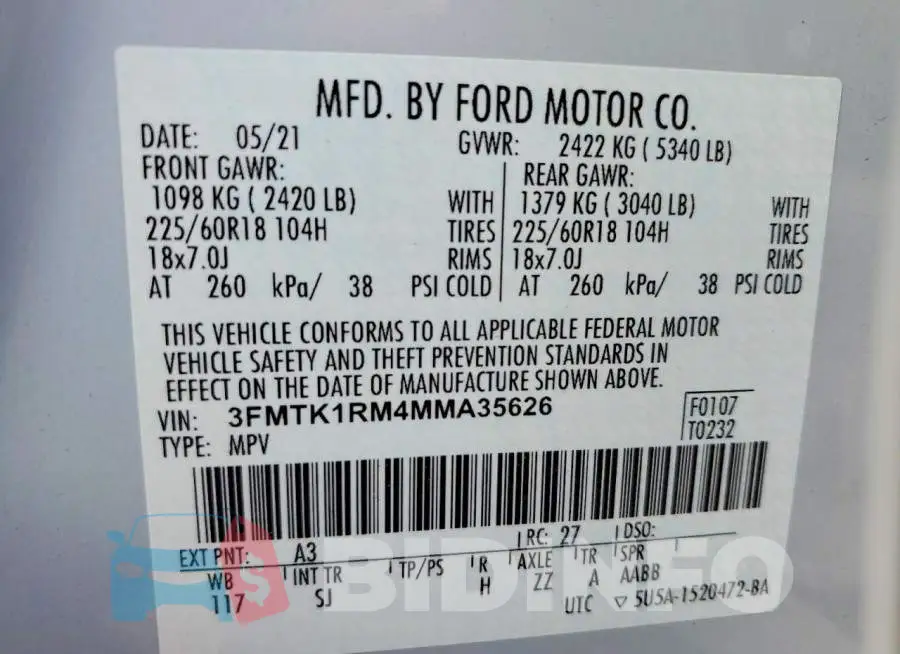 3FMTK1RM4MMA35626 Photo# 12