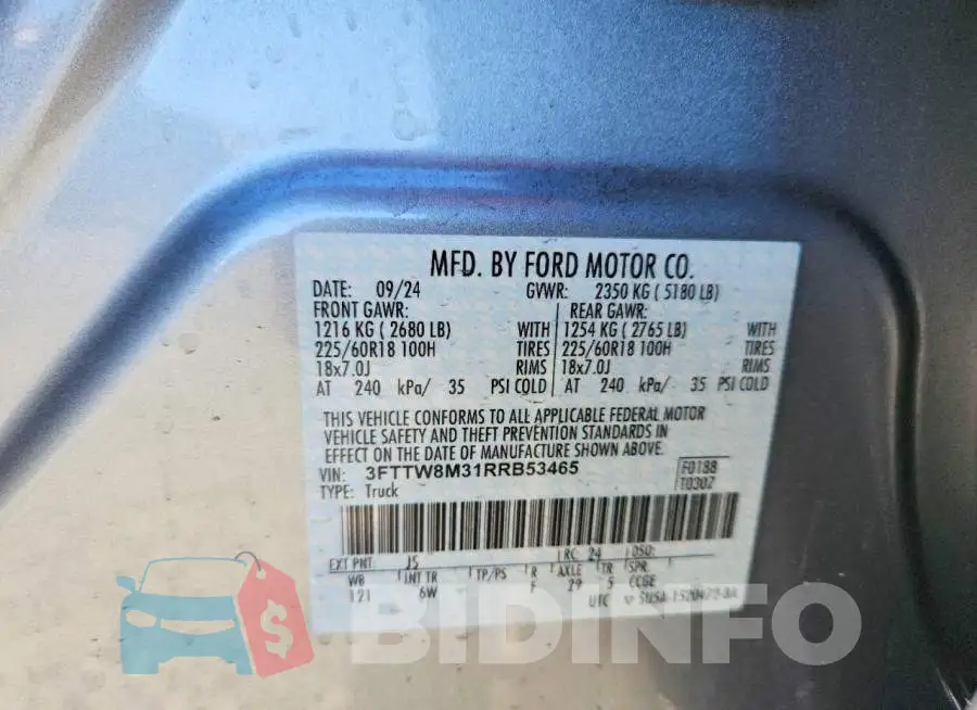 3FTTW8M31RRB53465 Photo# 12
