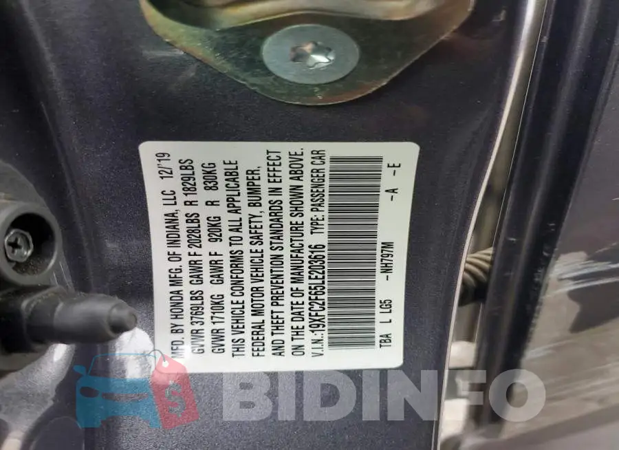 19XFC2F65LE203616 Photo# 12