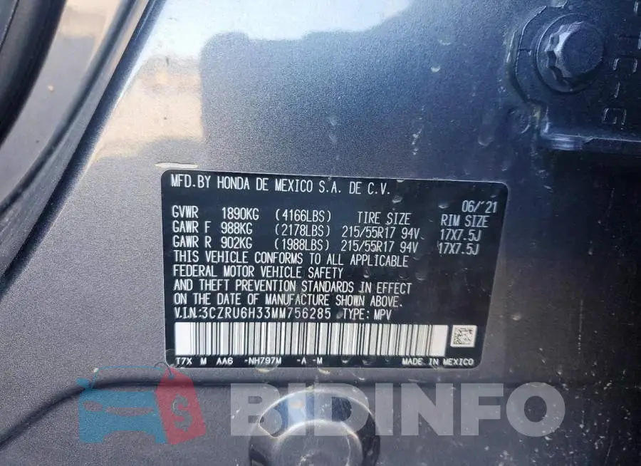 3CZRU6H33MM756285 Photo# 13