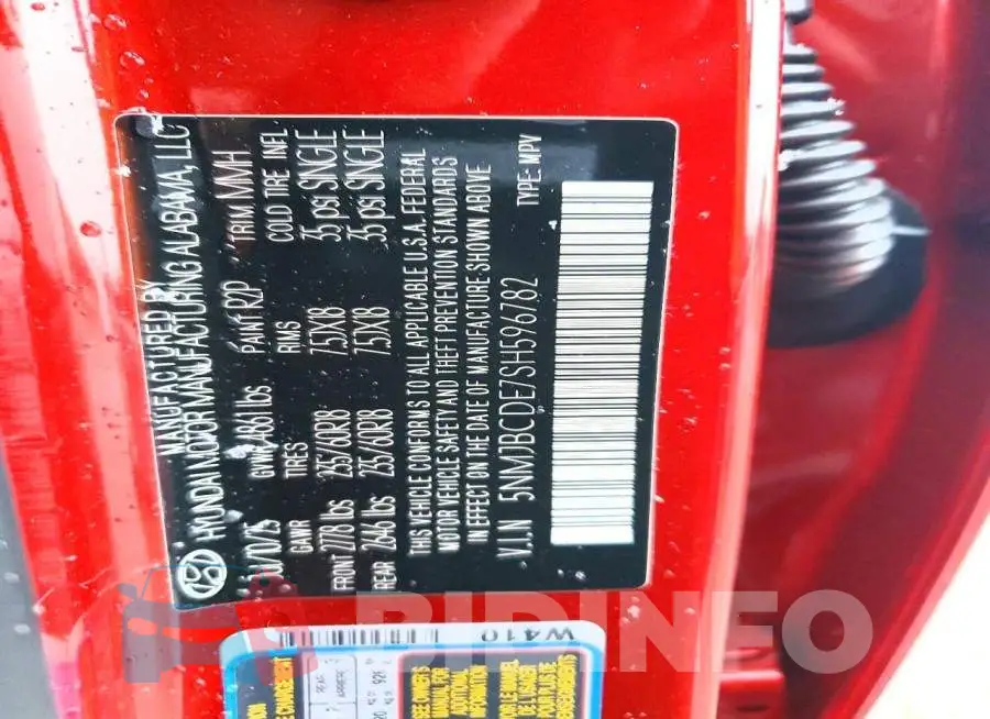 5NMJBCDE7SH596782 Photo# 13