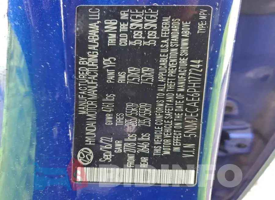 5NMJECAE6PH177244 Photo# 12