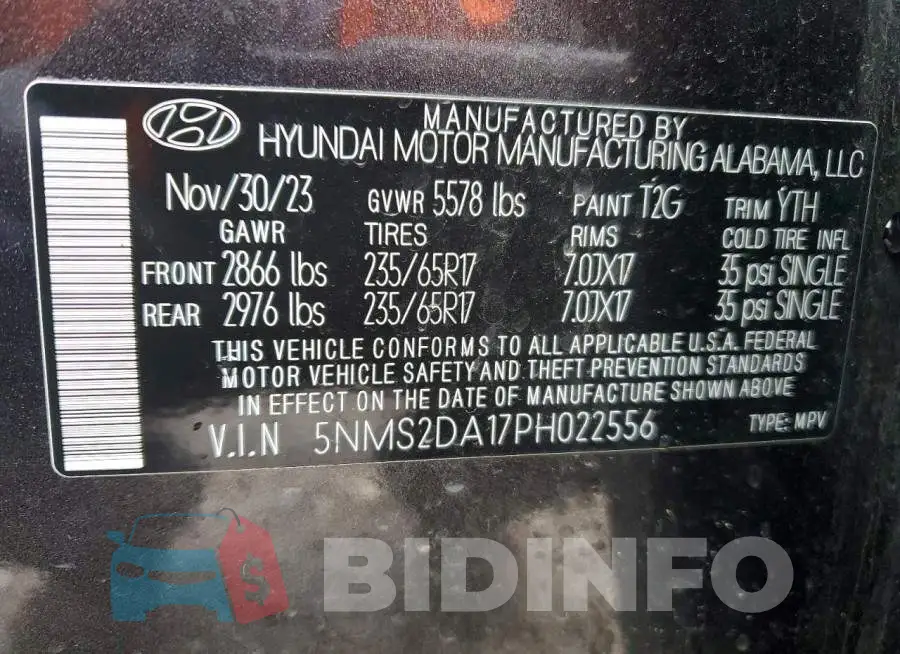 5NMS2DA17PH022556 Photo# 13