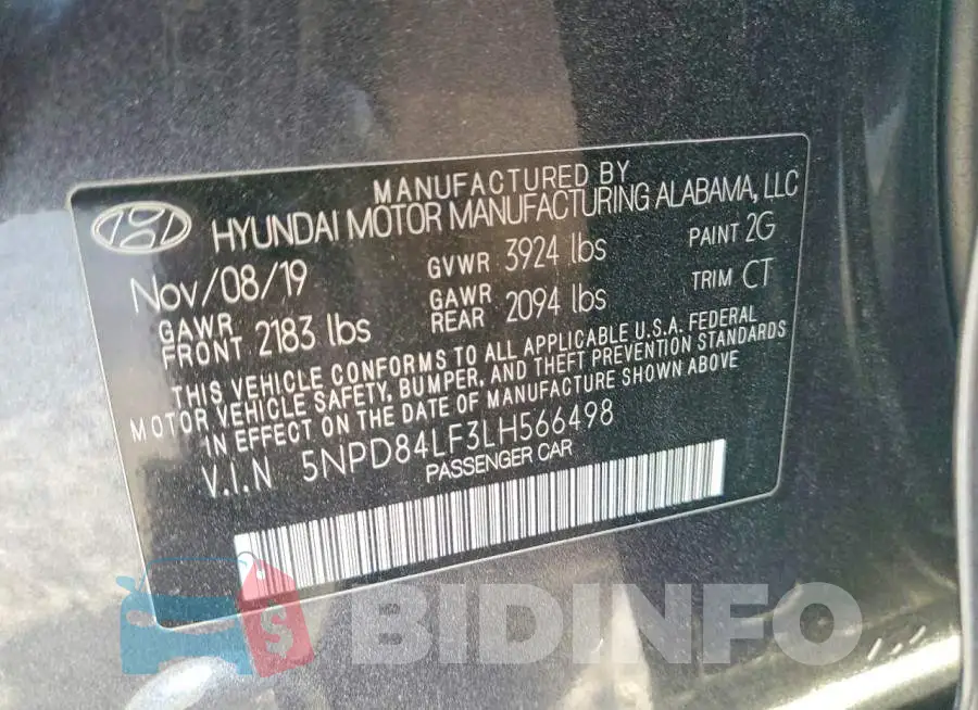 5NPD84LF3LH566498 Photo# 12