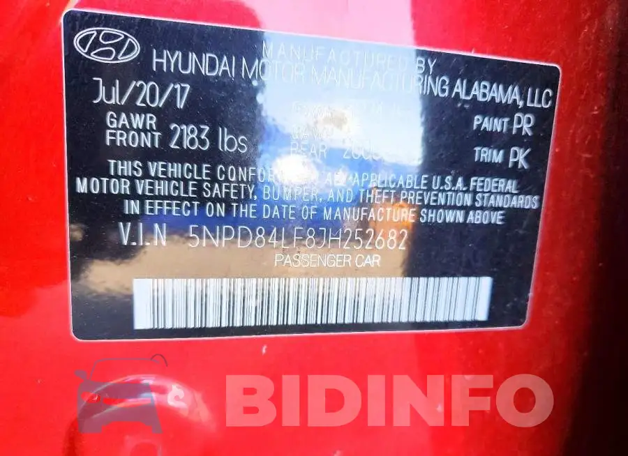 5NPD84LF8JH252682 Photo# 13