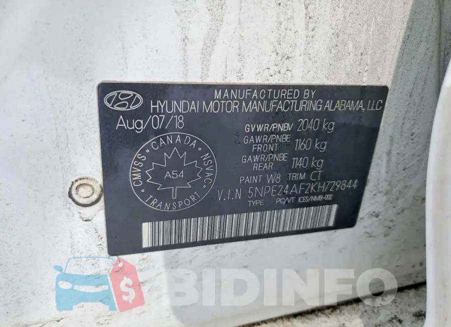 5NPE24AF2KH729844 Photo# 13