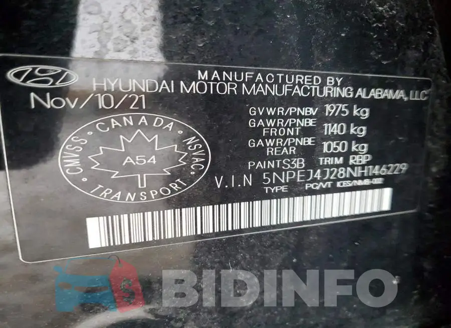 5NPEJ4J28NH146229 Photo# 12