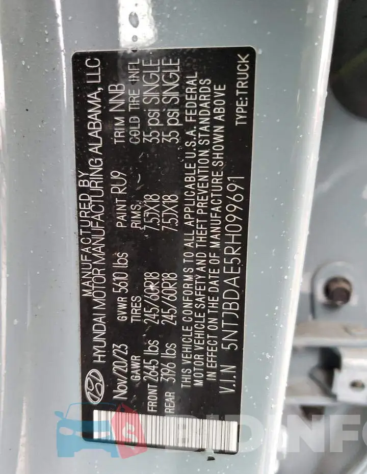 5NTJBDAE5RH099691 Photo# 13