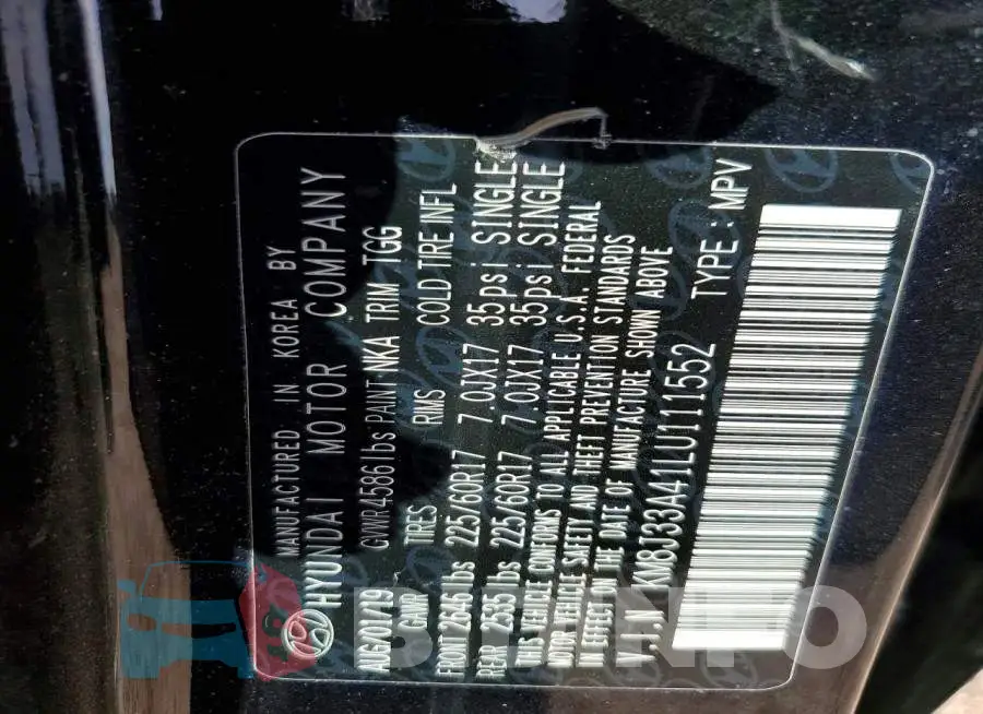 KM8J33A41LU111552 Photo# 12
