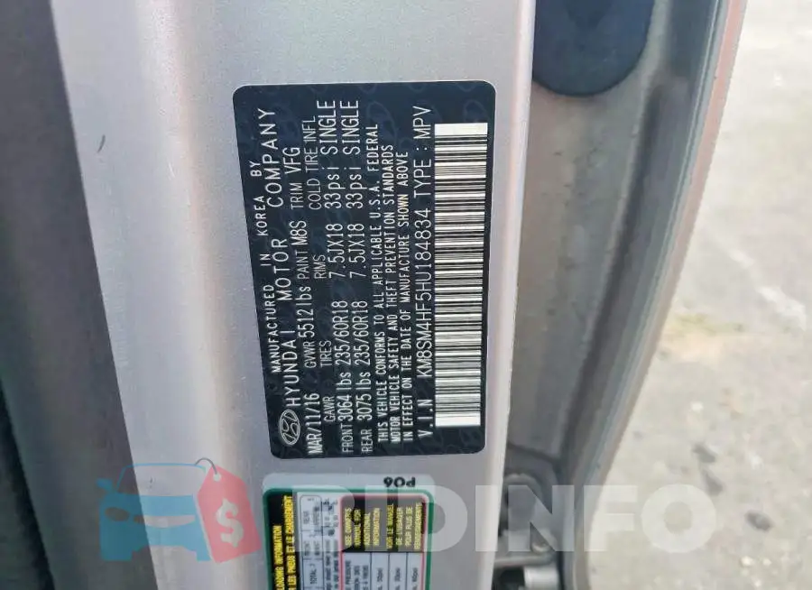 KM8SM4HF5HU184834 Photo# 13
