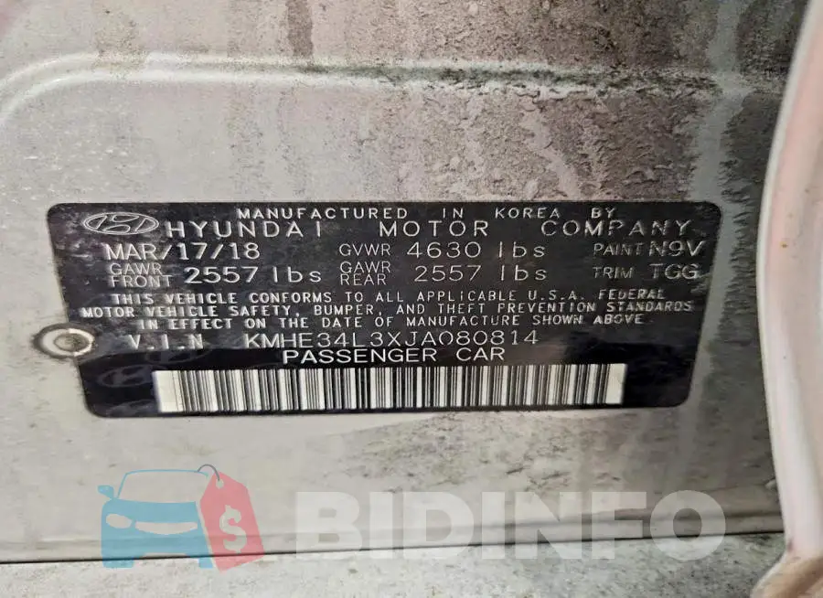 KMHE34L3XJA080814 Photo# 13