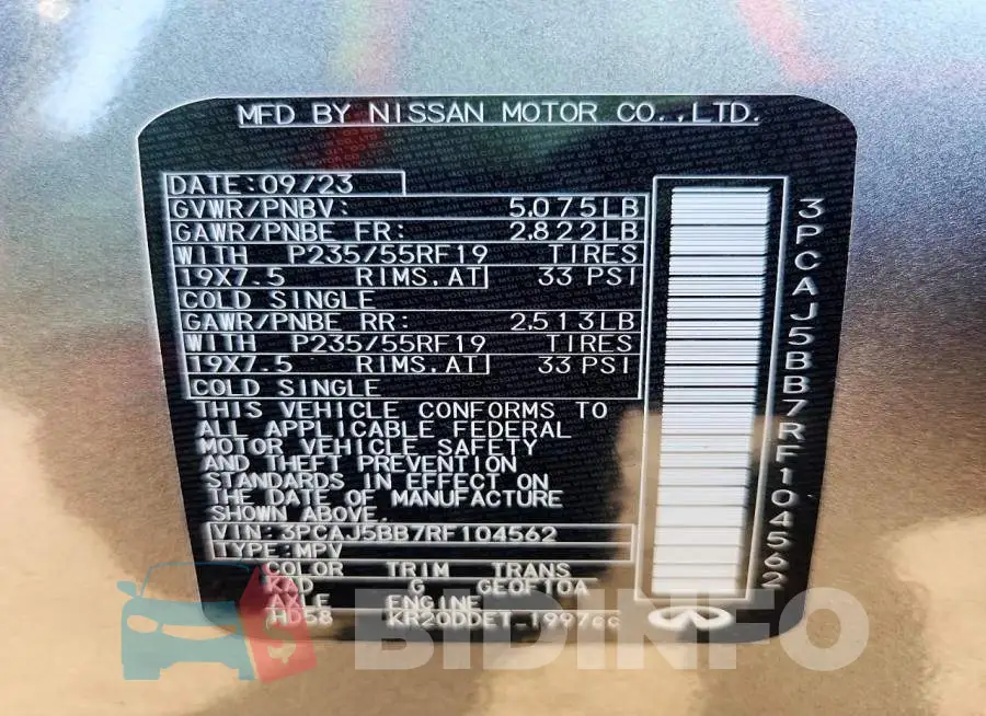 3PCAJ5BB7RF104562 Photo# 13