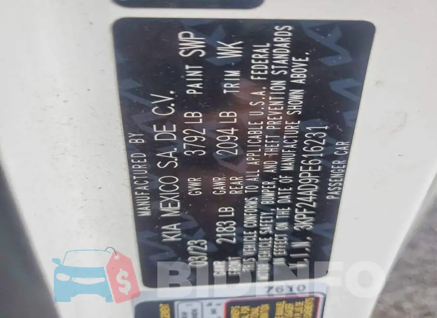3KPF24AD9PE616231 Photo# 12