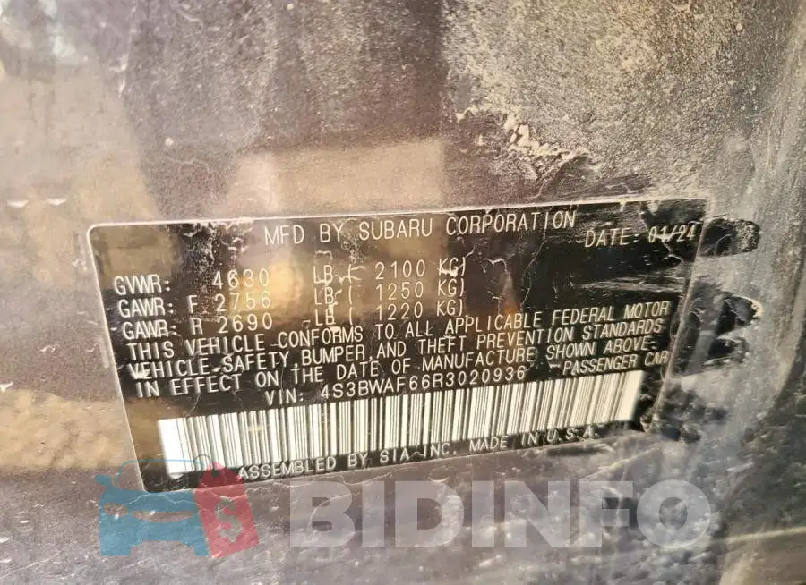 4S3BWAF66R3020936 Photo# 12