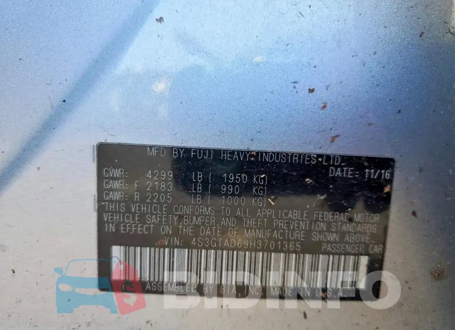 4S3GTAD69H3701365 Photo# 12
