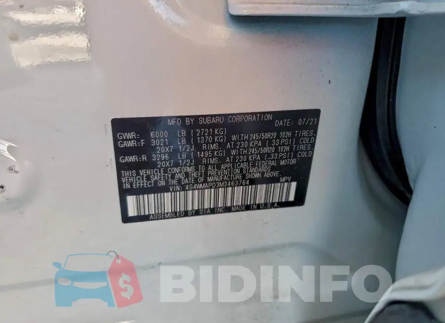 4S4WMAPD3M3463764 Photo# 13