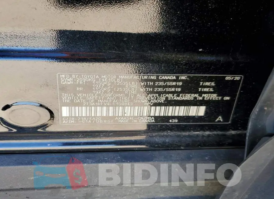 2T3A1RFV4LC108843 Photo# 13