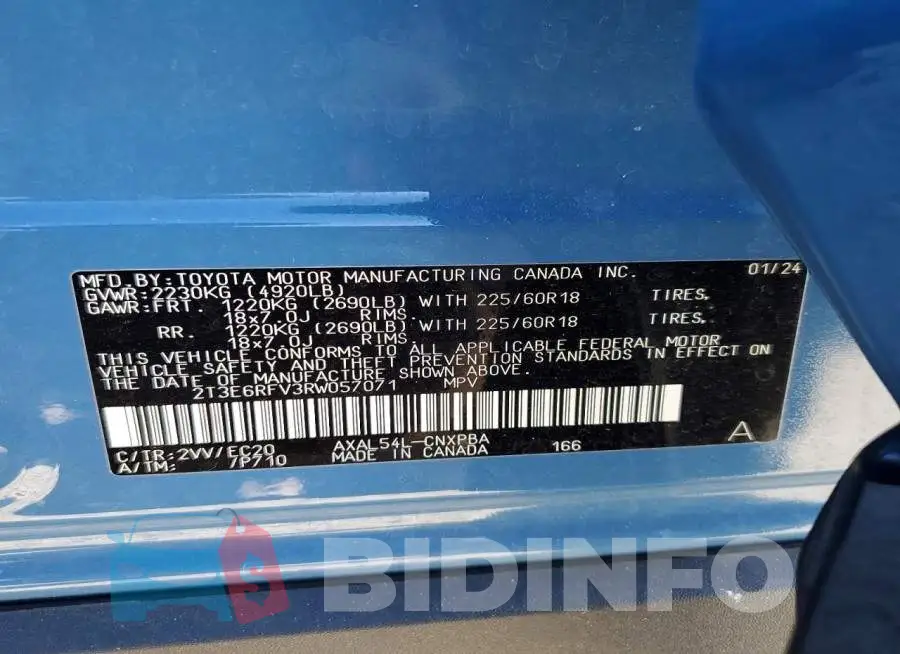 2T3E6RFV3RW057071 Photo# 13