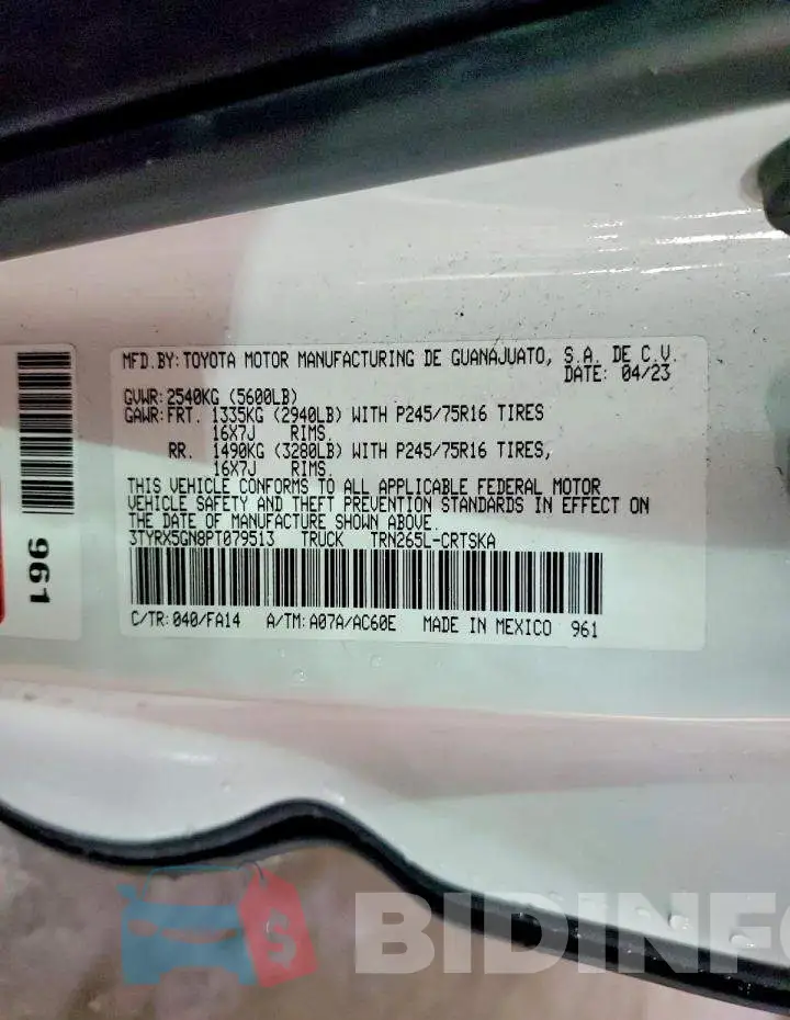3TYRX5GN8PT079513 Photo# 12
