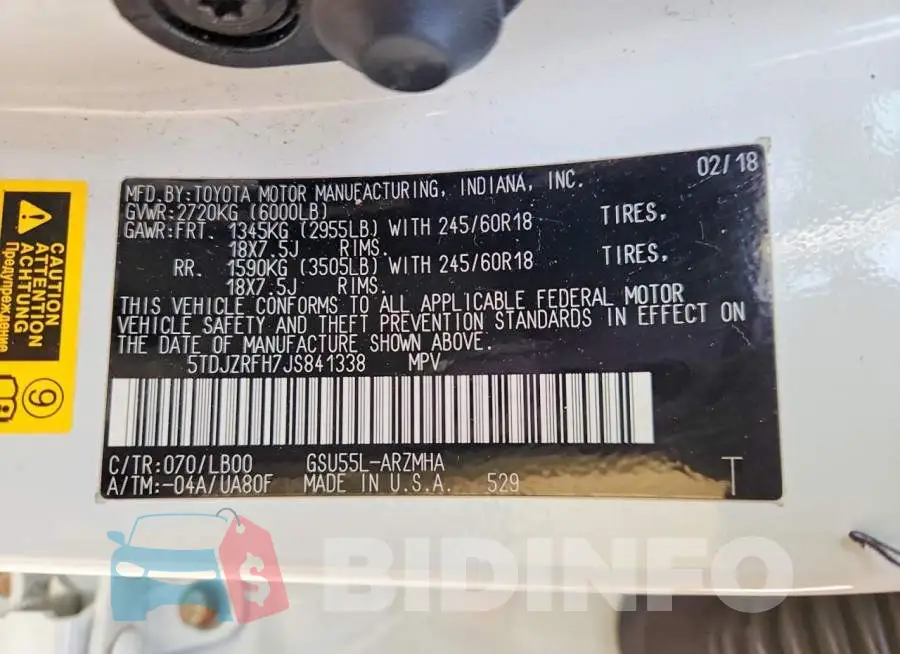 5TDJZRFH7JS841338 Photo# 12
