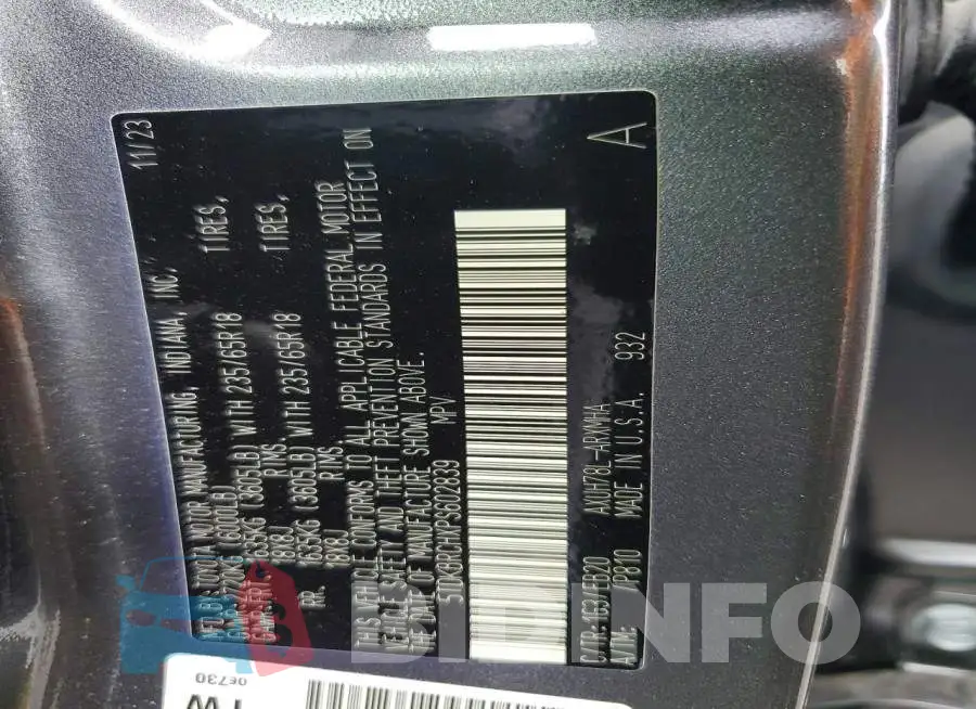 5TDKBRCHXPS602839 Photo# 13
