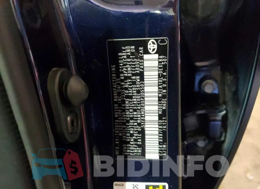 5YFB4MDE0SP305503 Photo# 12