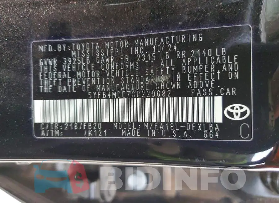 5YFB4MDE7SP229682 Photo# 12