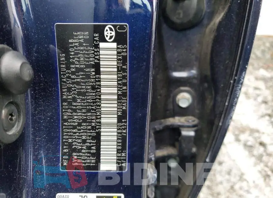5YFB4MDE8PP047819 Photo# 12