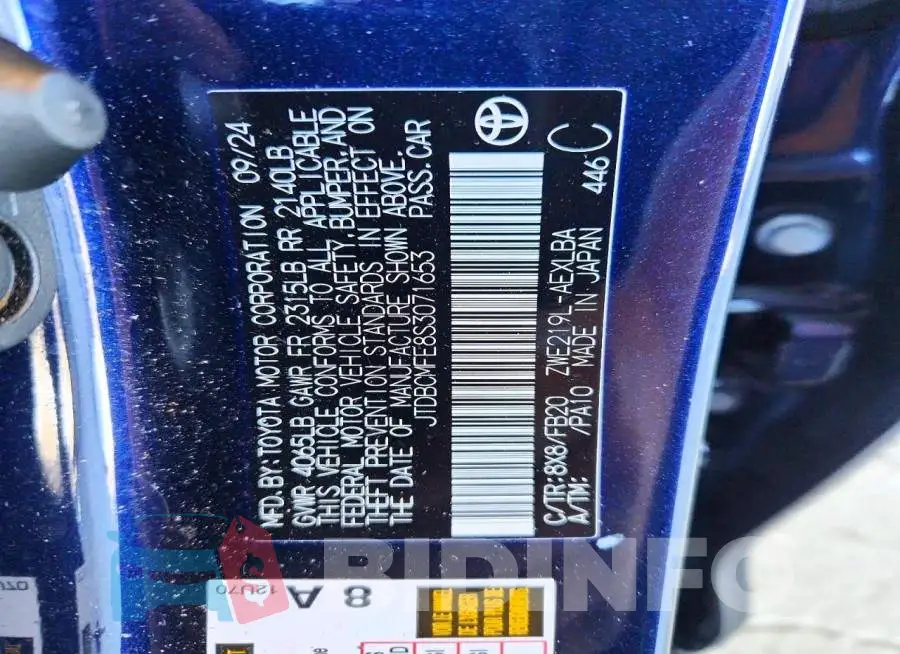 JTDBCMFE8S3071653 Photo# 12