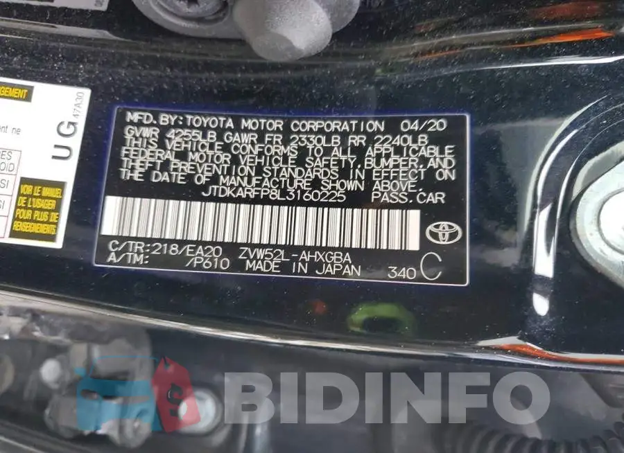 JTDKARFP8L3160225 Photo# 13