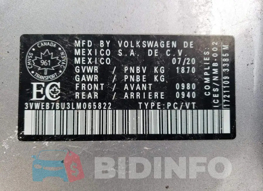 3VWEB7BU3LM065822 Photo# 13