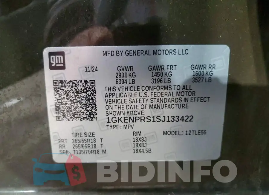 1GKENPRS1SJ133422 Photo# 13