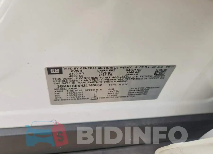 3GKALSEX4JL146262 Photo# 12